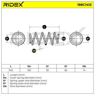 Suspension Spring RIDEX 188C1413 188C1413 - photo 6