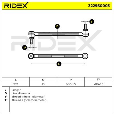 Stabilizer Link RIDEX 3229S0003 3229S0003 - photo 5