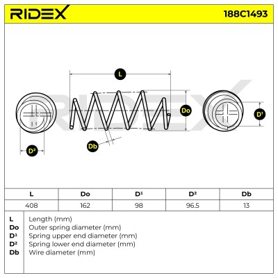 Suspension Spring RIDEX 188C1493 188C1493 - photo 4