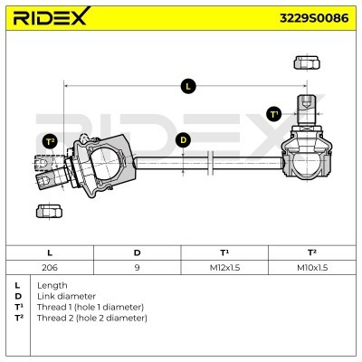 Stabilizer Link RIDEX 3229S0086 3229S0086 - photo 7