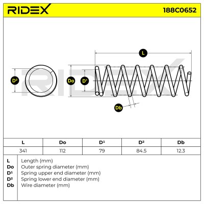 Suspension Spring RIDEX 188C0652 188C0652 - photo 4