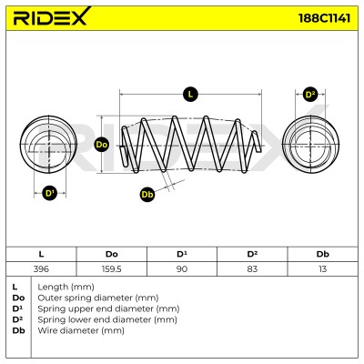 Suspension Spring RIDEX 188C1141 188C1141 - photo 5