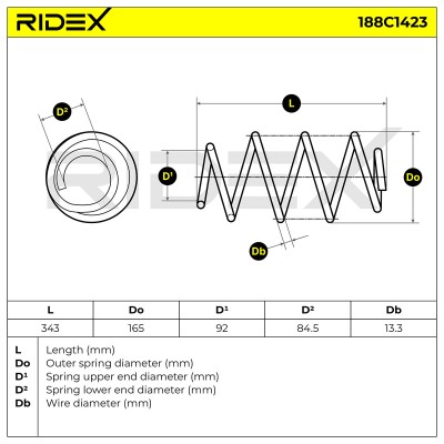 Suspension Spring RIDEX 188C1423 188C1423 - photo 4