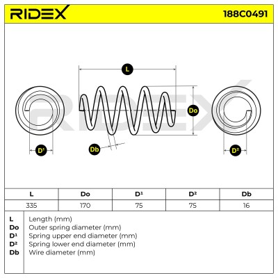 Suspension Spring RIDEX 188C0491 188C0491 - photo 4