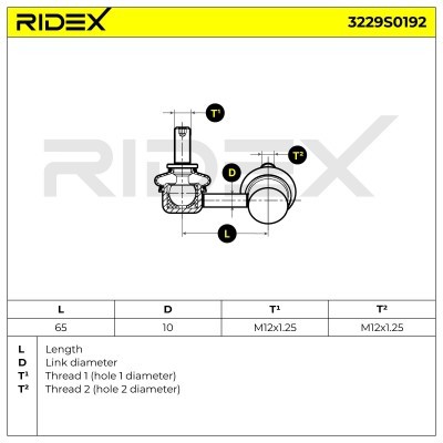 Stabilizer Link RIDEX 3229S0192 3229S0192 - photo 7