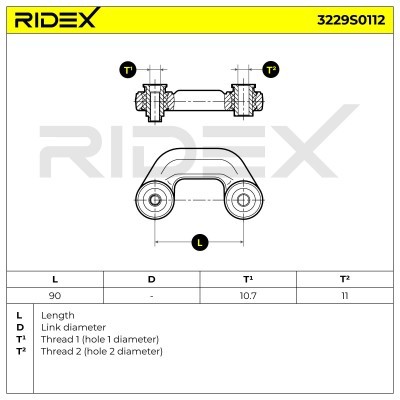 Stabilizer Link RIDEX 3229S0112 3229S0112 - photo 5