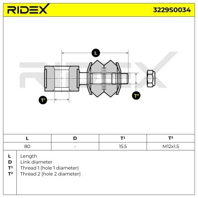 Stabilizer Link RIDEX 3229S0034 3229S0034 - photo 6