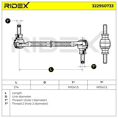Stabilizer Link RIDEX 3229S0733 3229S0733 - photo 5