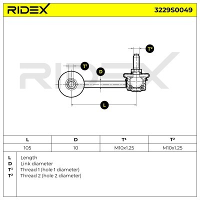 Stabilizer Link RIDEX 3229S0049 3229S0049 - photo 6