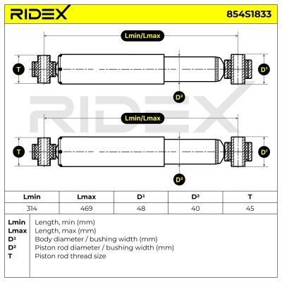 Shock Absorber RIDEX 854S1833 854S1833 - photo 5
