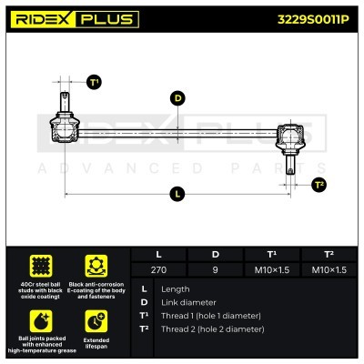 Stabilizer Link RIDEX 3229S0011P 3229S0011P - photo 2
