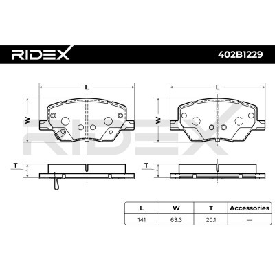 Brake Pads Set RIDEX 402B1229 402B1229 - photo 6