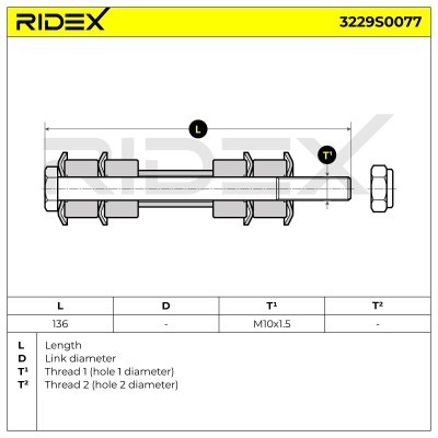 Stabilizer Link RIDEX 3229S0077 3229S0077 - photo 6