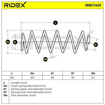 Suspension Spring RIDEX 188C1401 188C1401 - photo 5