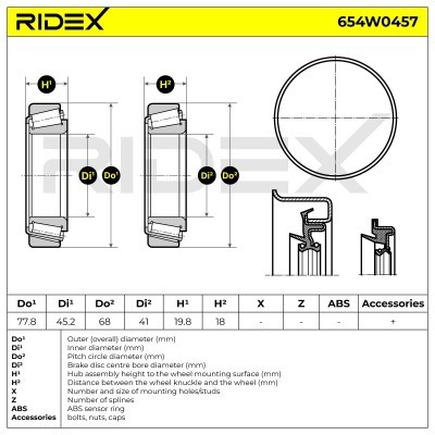 Wheel Bearing RIDEX 654W0457 654W0457 - photo 6