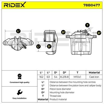 Brake Caliper RIDEX 78B0477 78B0477 - photo 6