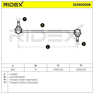 Stabilizer Link RIDEX 3229S0038 3229S0038 - photo 5