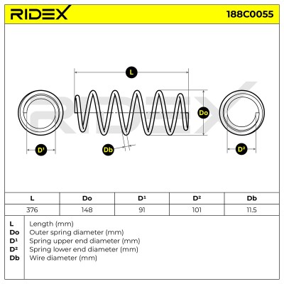 Suspension Spring RIDEX 188C0055 188C0055 - photo 5