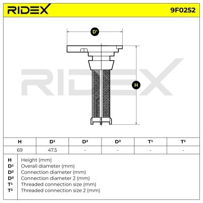Fuel Filter RIDEX 9F0252 9F0252 - photo 4