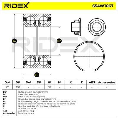 Wheel Bearing RIDEX 654W1067 654W1067 - photo 4