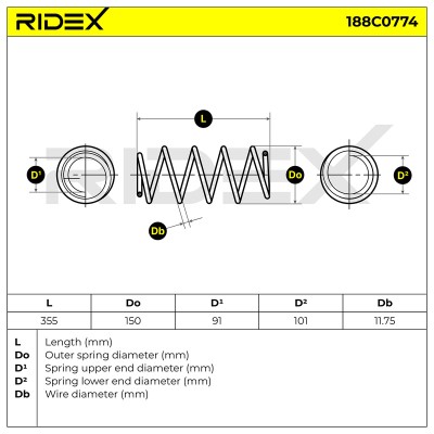 Suspension Spring RIDEX 188C0774 188C0774 - photo 6