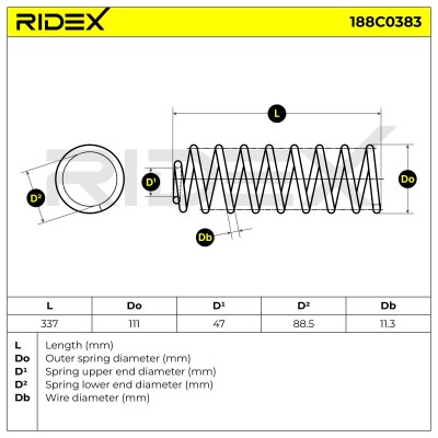 Suspension Spring RIDEX 188C0383 188C0383 - photo 5