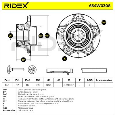 Wheel Bearing RIDEX 654W0308 654W0308 - photo 10