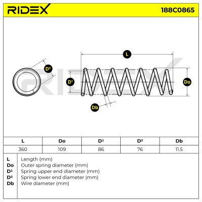 Suspension Spring RIDEX 188C0865 188C0865 - photo 5