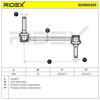 Stabilizer Link RIDEX 3229S0253 3229S0253 - photo 5