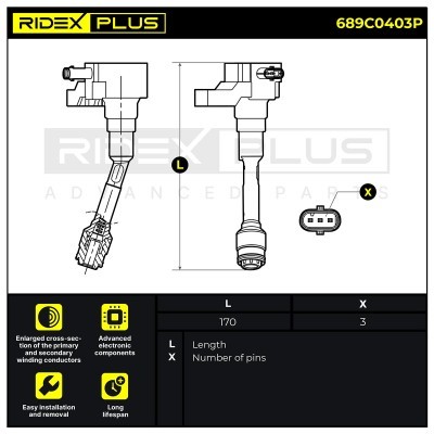 Ignition Coil RIDEX 689C0403P 689C0403P - photo 3