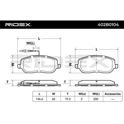Brake Pads Set RIDEX 402B0104 402B0104 - photo 3