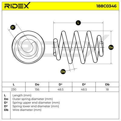 Suspension Spring RIDEX 188C0346 188C0346 - photo 5