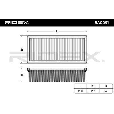 Air Filter RIDEX 8A0091 8A0091 - photo 3