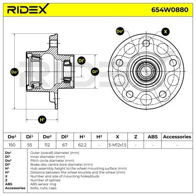 Wheel Bearing RIDEX 654W0880 654W0880 - photo 5