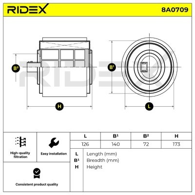 Air Filter RIDEX 8A0709 8A0709 - photo 6