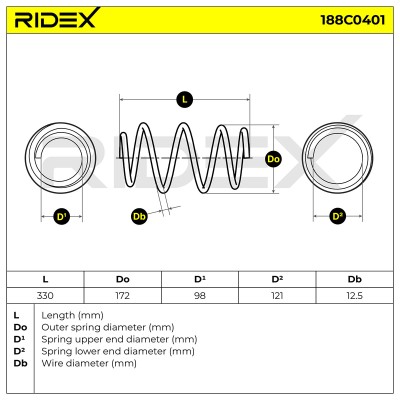 Suspension Spring RIDEX 188C0401 188C0401 - photo 5