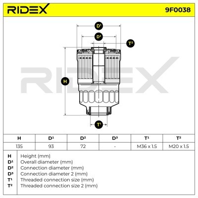 Fuel Filter RIDEX 9F0038 9F0038 - photo 5