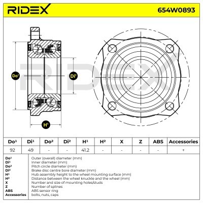 Wheel Bearing Kit RIDEX 654W0893 654W0893 - photo 5