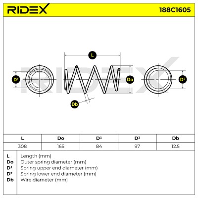 Suspension Spring RIDEX 188C1605 188C1605 - photo 5