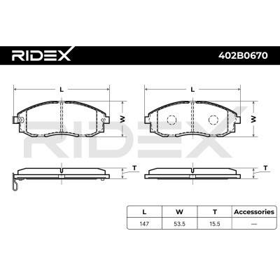 Brake Pads Set RIDEX 402B0670 402B0670 - photo 8