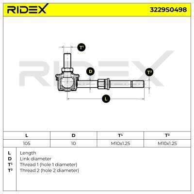 Stabilizer Link RIDEX 3229S0498 3229S0498 - photo 7