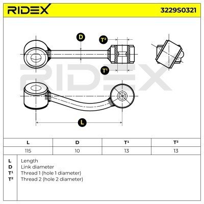Stabilizer Link RIDEX 3229S0321 3229S0321 - photo 6