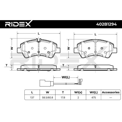 Brake Pads Set RIDEX 402B1294 402B1294 - photo 6