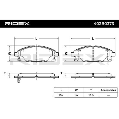 Brake Pads Set RIDEX 402B0373 402B0373 - photo 3