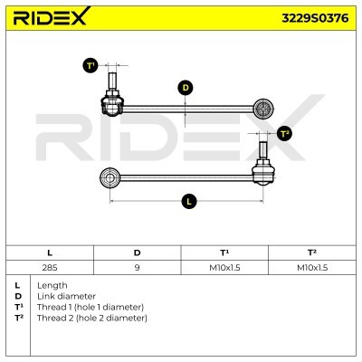 Stabilizer Link RIDEX 3229S0376 3229S0376 - photo 5