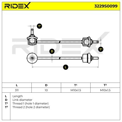 Stabilizer Link RIDEX 3229S0099 3229S0099 - photo 3