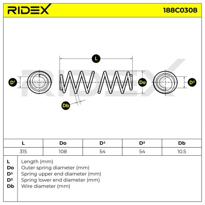 Suspension Spring RIDEX 188C0308 188C0308 - photo 6