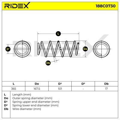 Suspension Spring RIDEX 188C0730 188C0730 - photo 4