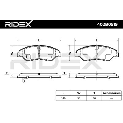 Brake Pads Set RIDEX 402B0519 402B0519 - photo 8
