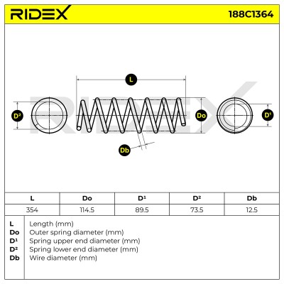 Suspension Spring RIDEX 188C1364 188C1364 - photo 4